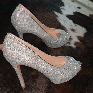 Silver studded pumps